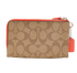 Coach Double Zip Wallet, &pound;50, Accessories, Beige/Red, Canvas, Back view